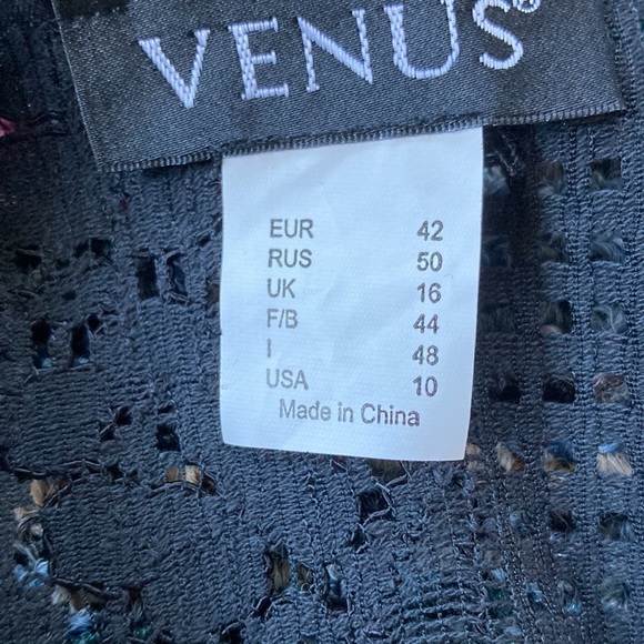 VENUS black lace peplum top size 10 - Picture 3 of 7